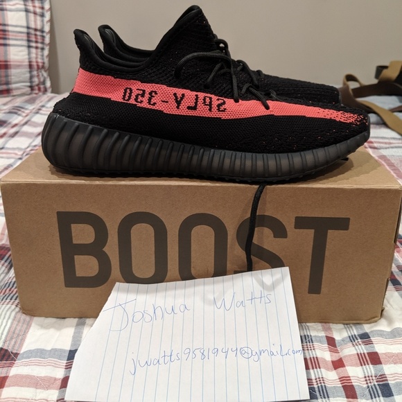 adidas Yeezy Boost 350 V2 Core Black Red - Picture 4 of 5